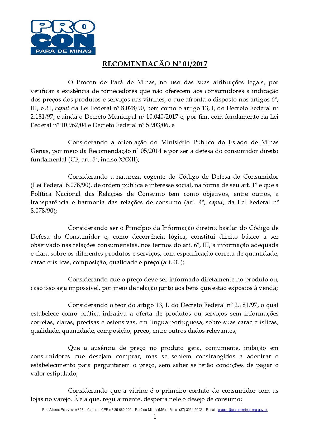 O PROCON ADVERTE!